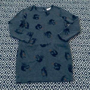 Zara girls grey squirrel print tunic dress
